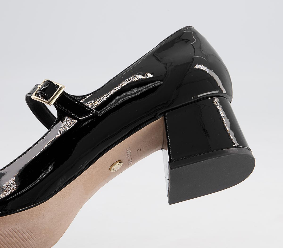 Office Maleah Low Block Mary Janes Heels Office Maleah Low Block Mary Janes Heels Black Patent Leather