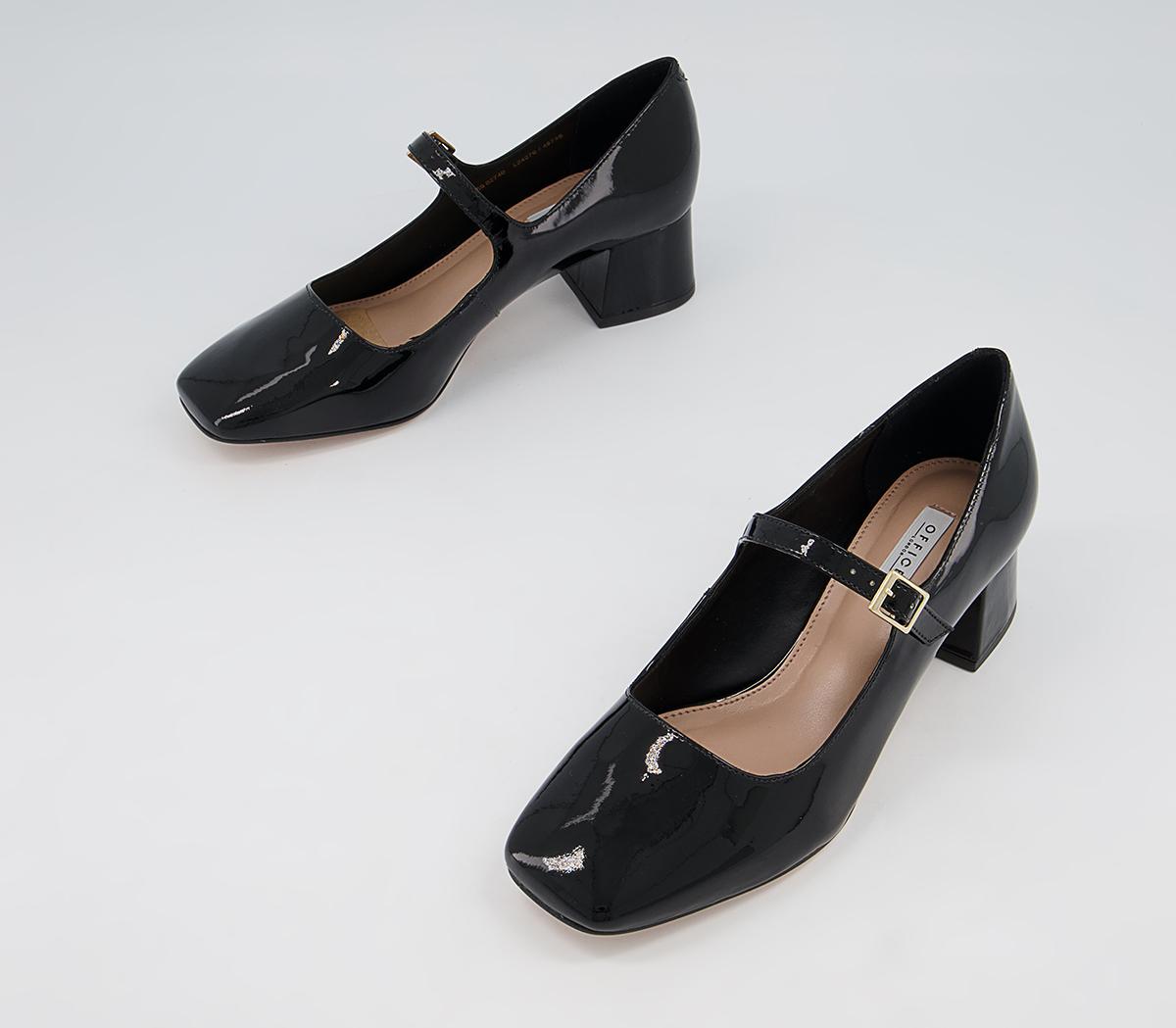 Office Maleah Low Block Mary Janes Heels Office Maleah Low Block Mary Janes Heels Black Patent Leather