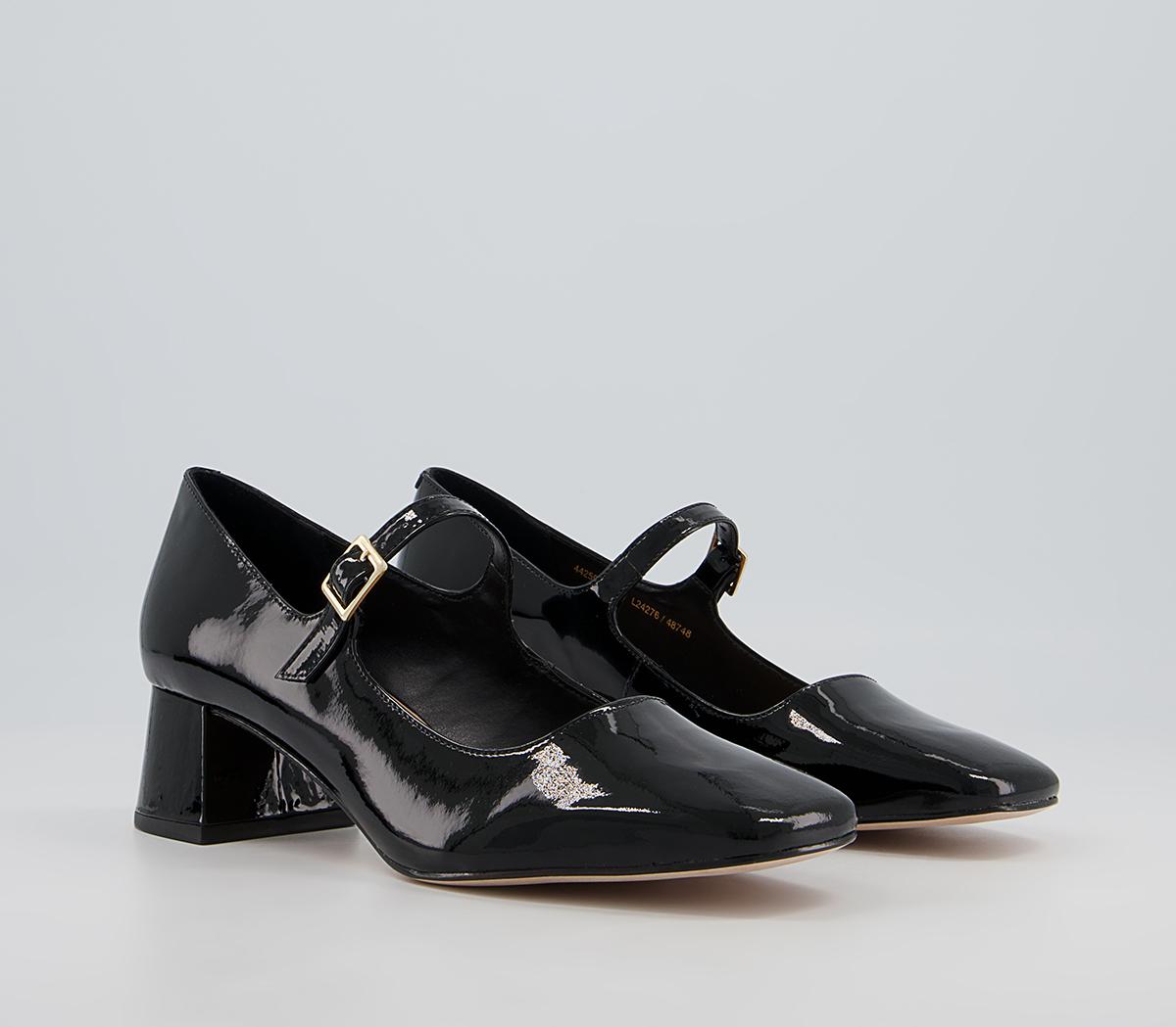 Office Maleah Low Block Mary Janes Heels Office Maleah Low Block Mary Janes Heels Black Patent Leather