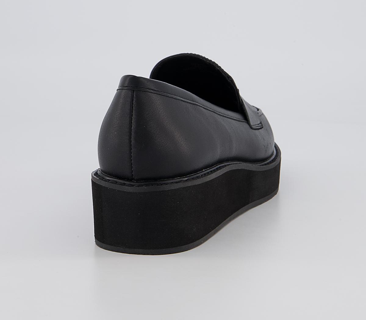 Office Flash Wedged Loafers Office Flash Wedged Loafers Black Leather