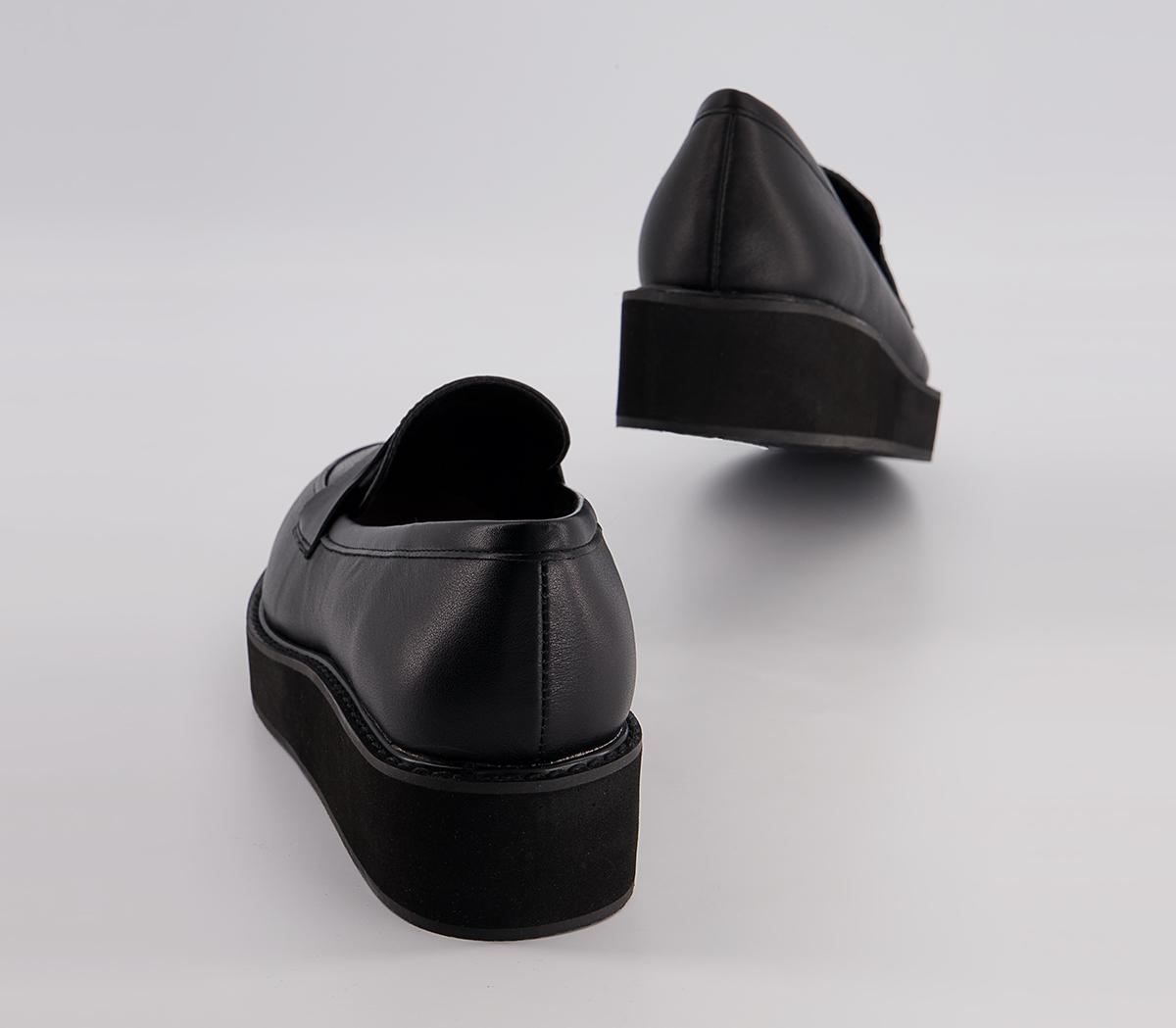 Office Flash Wedged Loafers Office Flash Wedged Loafers Black Leather