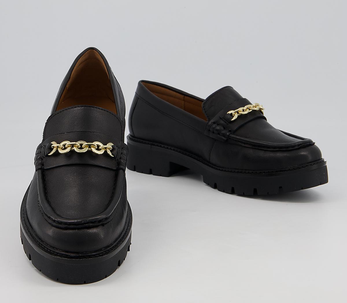 OFFICE Frame Chunky Loafers Black Leather - Flat Shoes for Women