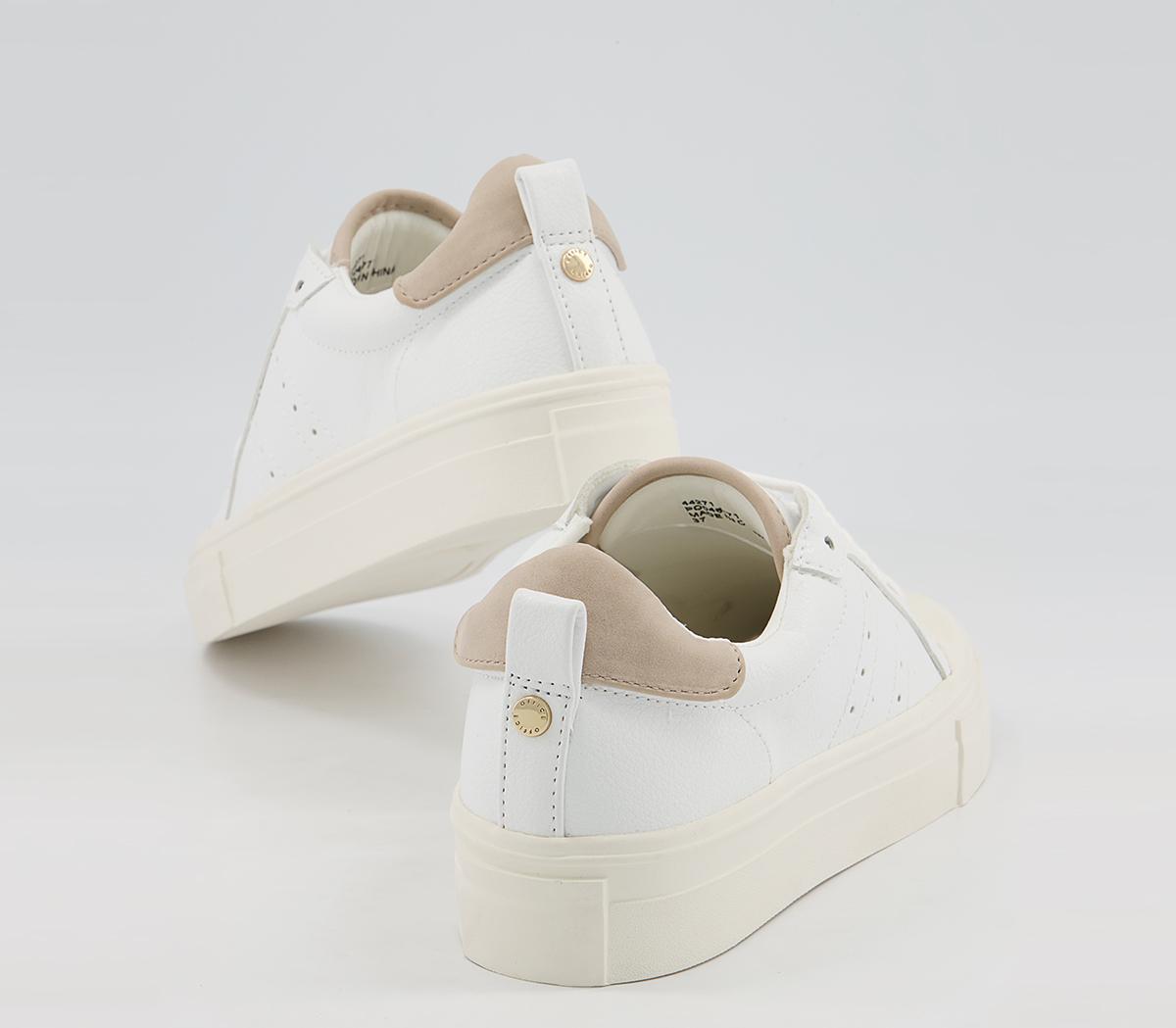 Office Floating Textured Sole Flatform Lace Up Trainers Office Floating Textured Sole Flatform Lace Up Trainers White Nude Mix