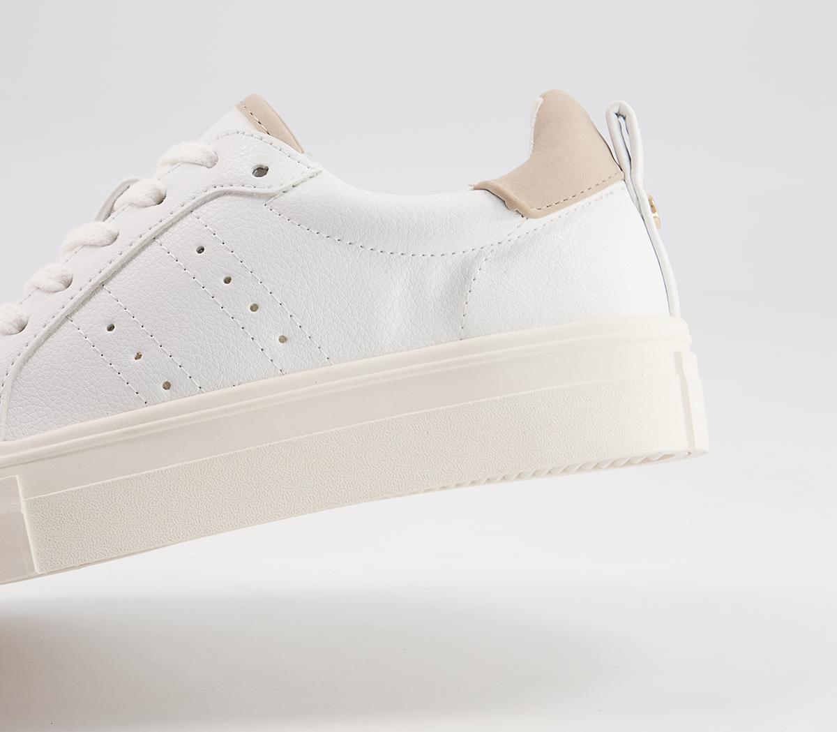 Office Floating Textured Sole Flatform Lace Up Trainers Office Floating Textured Sole Flatform Lace Up Trainers White Nude Mix