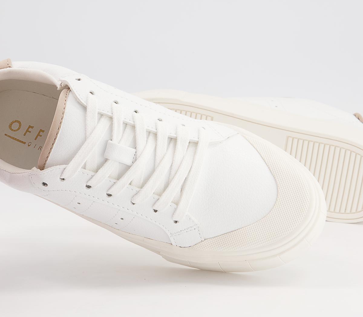 Office Floating Textured Sole Flatform Lace Up Trainers Office Floating Textured Sole Flatform Lace Up Trainers White Nude Mix