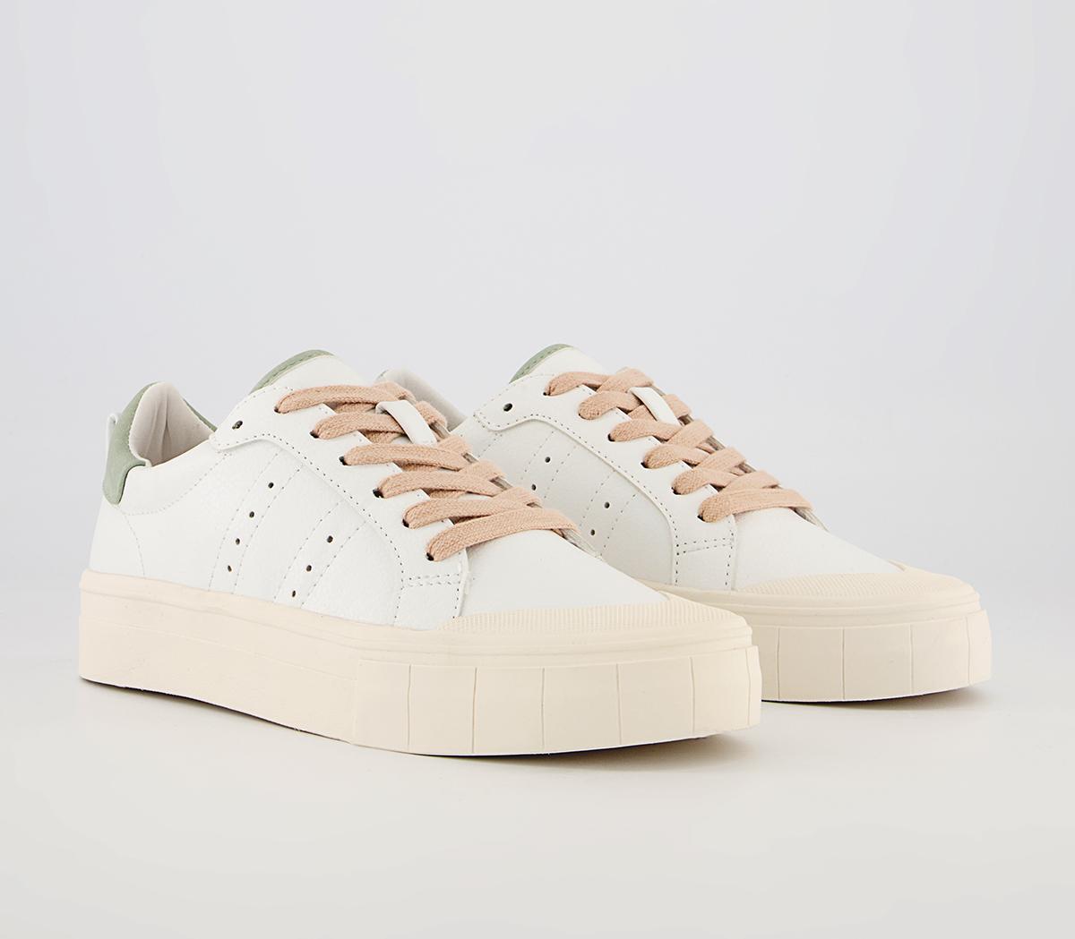 Office Floating Textured Sole Lace Up Trainers Office Floating Textured Sole Lace Up Trainers White Sage Mix