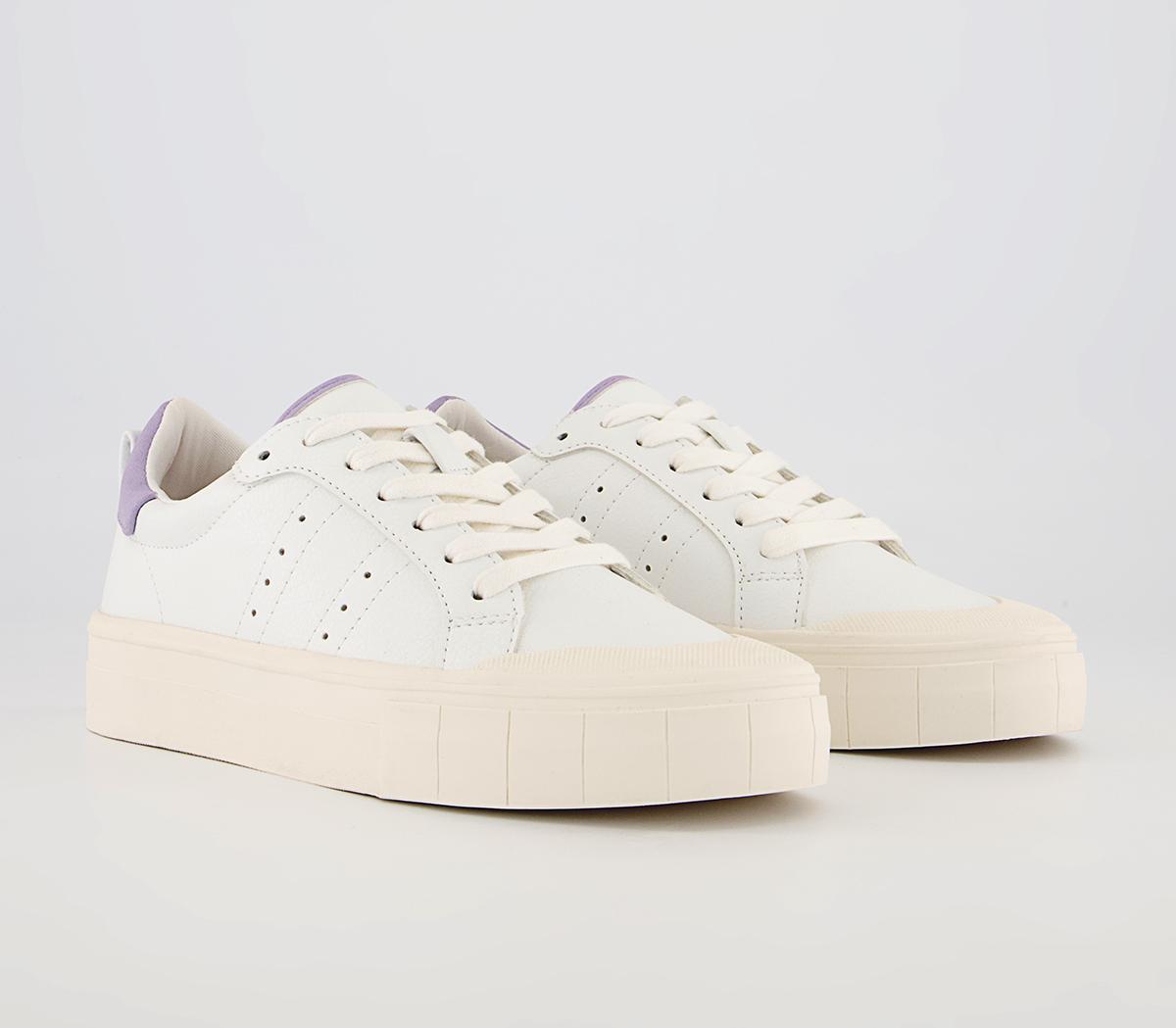 Office Floating Textured Sole Lace Up Trainers Office Floating Textured Sole Lace Up Trainers White Lilac Mix