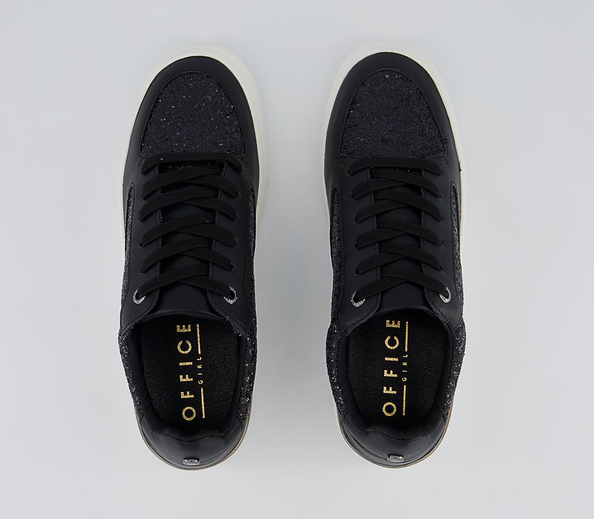 Office Fixable Lace Up Chunky Trainers Office Fixable Lace Up Chunky Trainers Black Glitter Mix