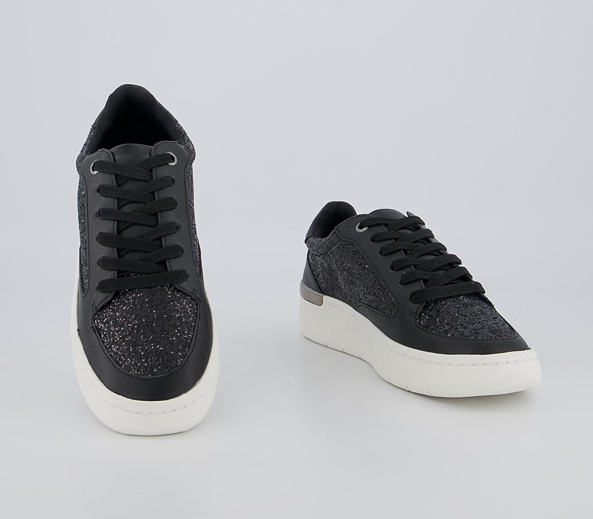 Office Fixable Lace Up Chunky Trainers Office Fixable Lace Up Chunky Trainers Black Glitter Mix