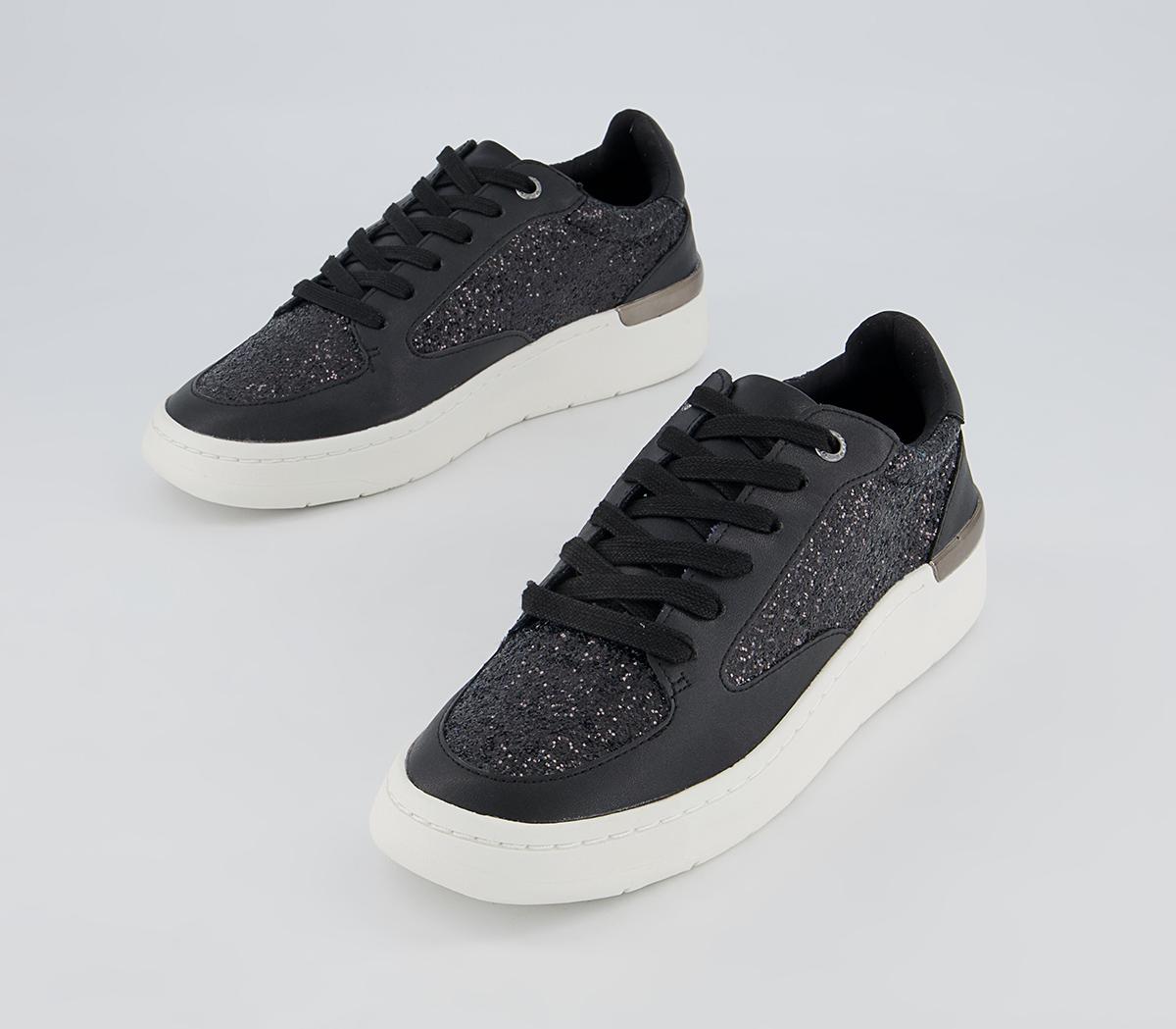 Office Fixable Lace Up Chunky Trainers Office Fixable Lace Up Chunky Trainers Black Glitter Mix