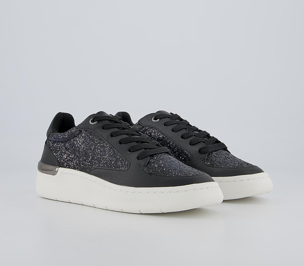 Office Fixable Lace Up Chunky Trainers Office Fixable Lace Up Chunky Trainers Black Glitter Mix