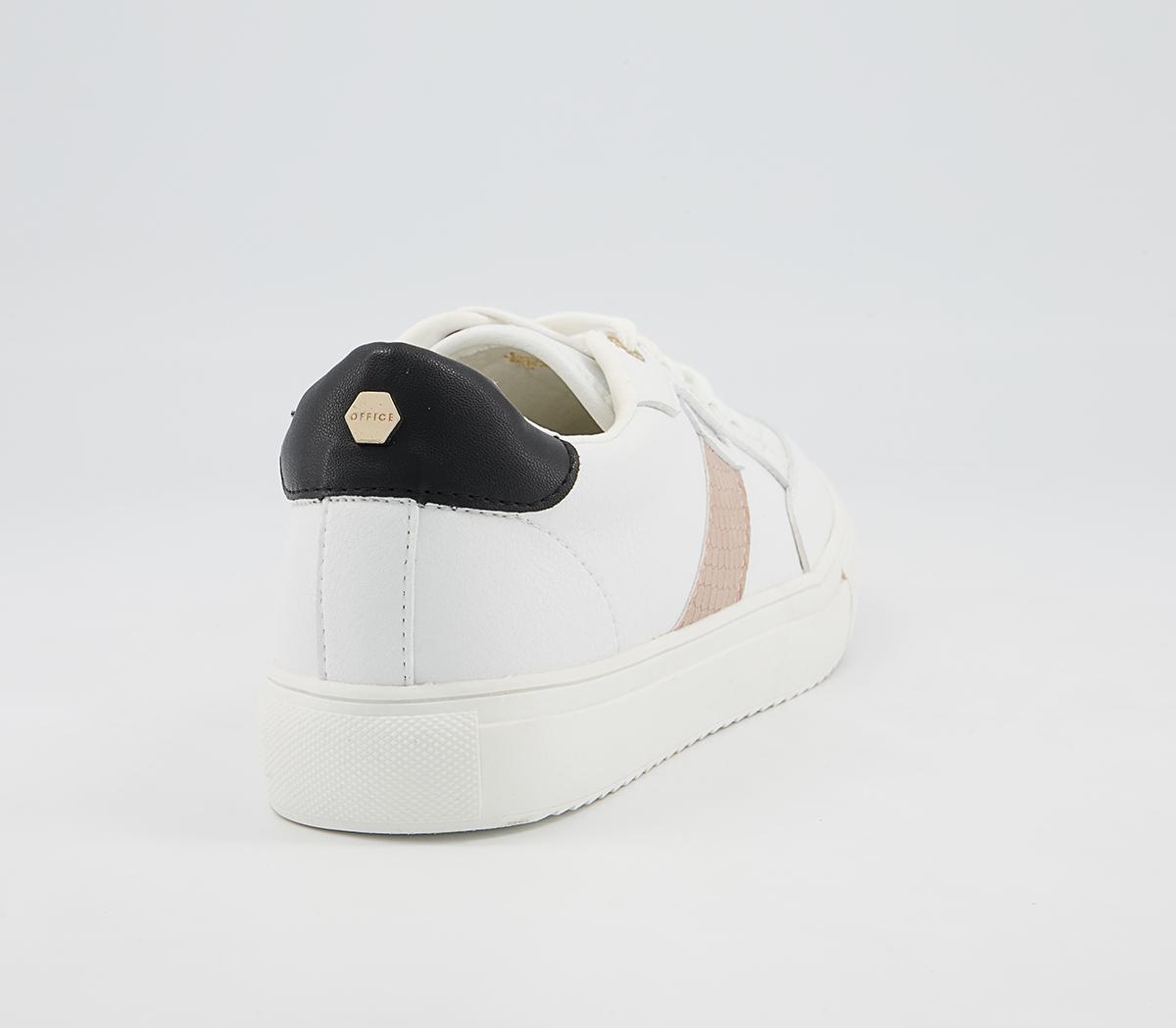 Office Fallen Lace Up Trainers Office Fallen Lace Up Trainers White Nude Black Mix