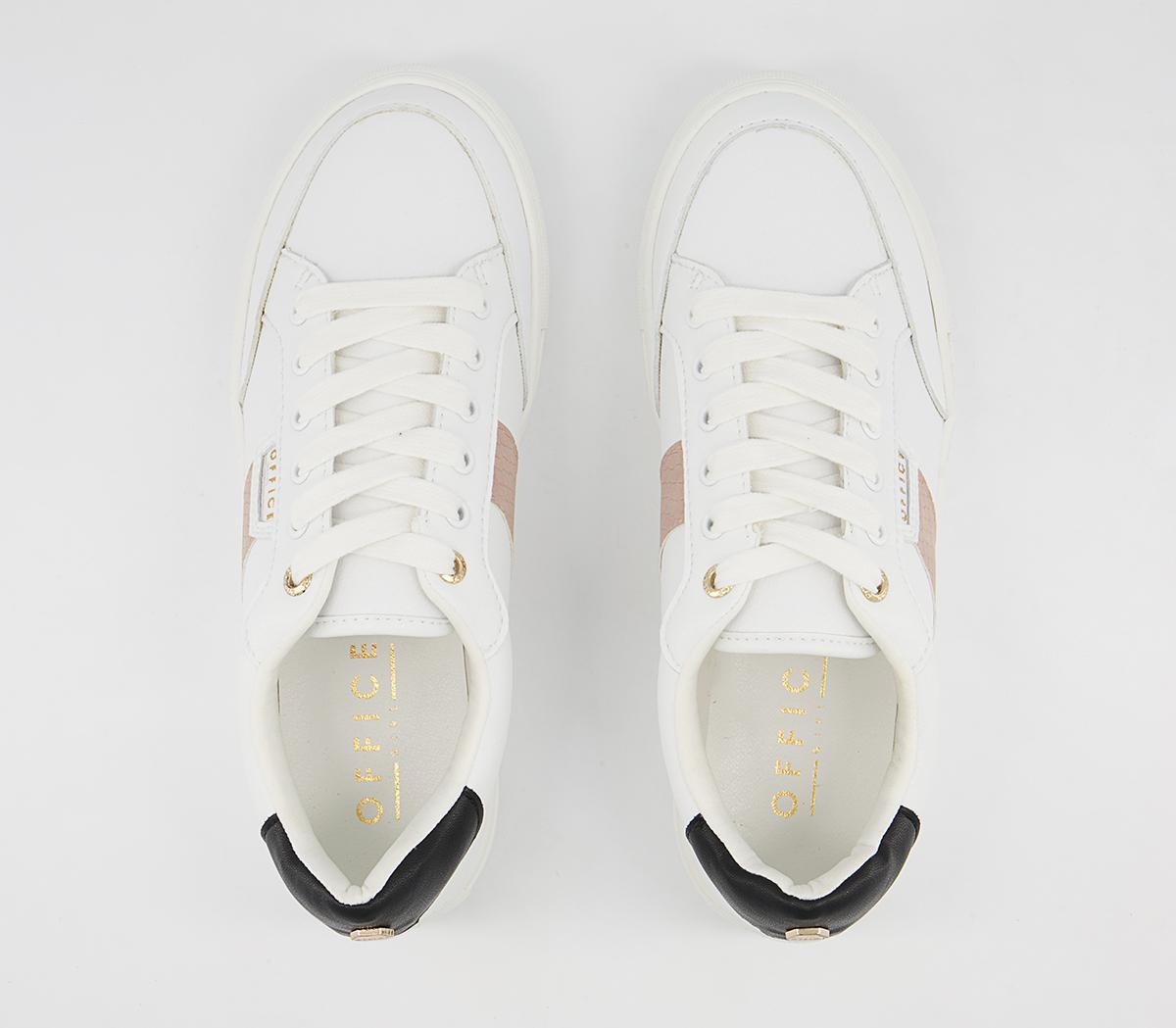 Office Fallen Lace Up Trainers Office Fallen Lace Up Trainers White Nude Black Mix