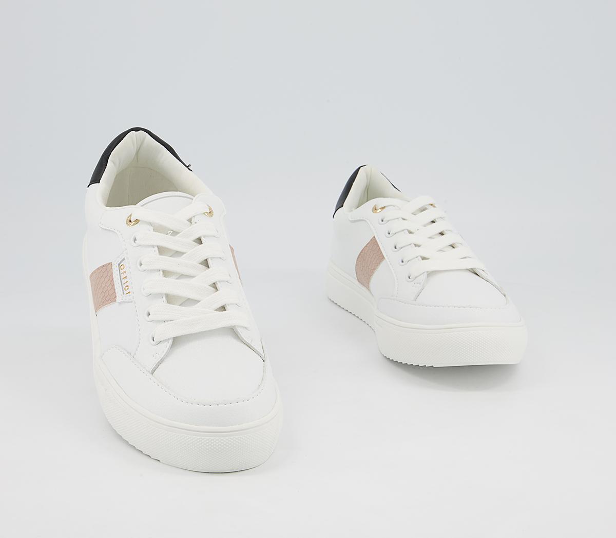 Office Fallen Lace Up Trainers Office Fallen Lace Up Trainers White Nude Black Mix