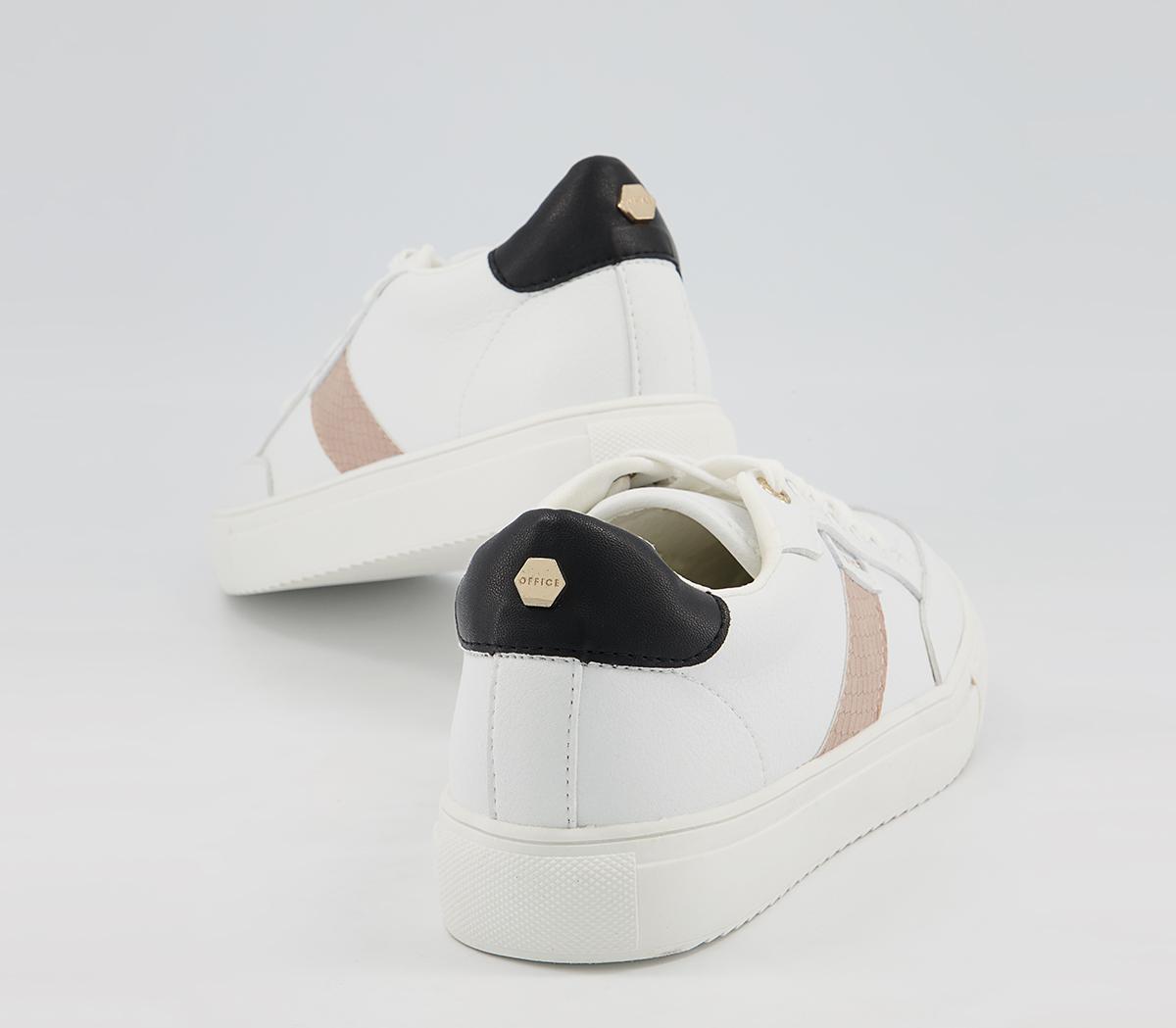 Office Fallen Lace Up Trainers Office Fallen Lace Up Trainers White Nude Black Mix