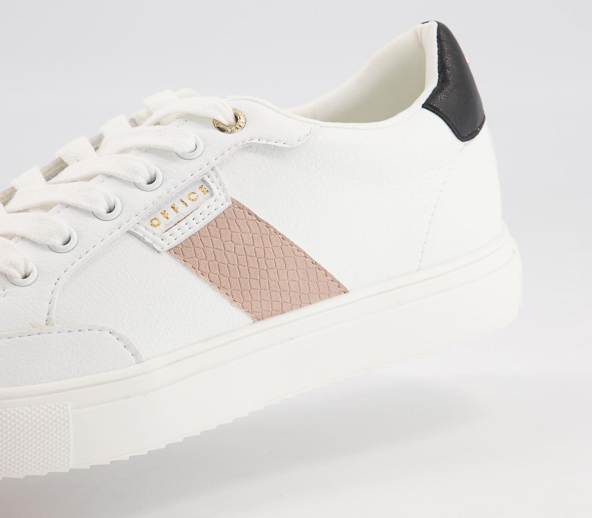 Office Fallen Lace Up Trainers Office Fallen Lace Up Trainers White Nude Black Mix