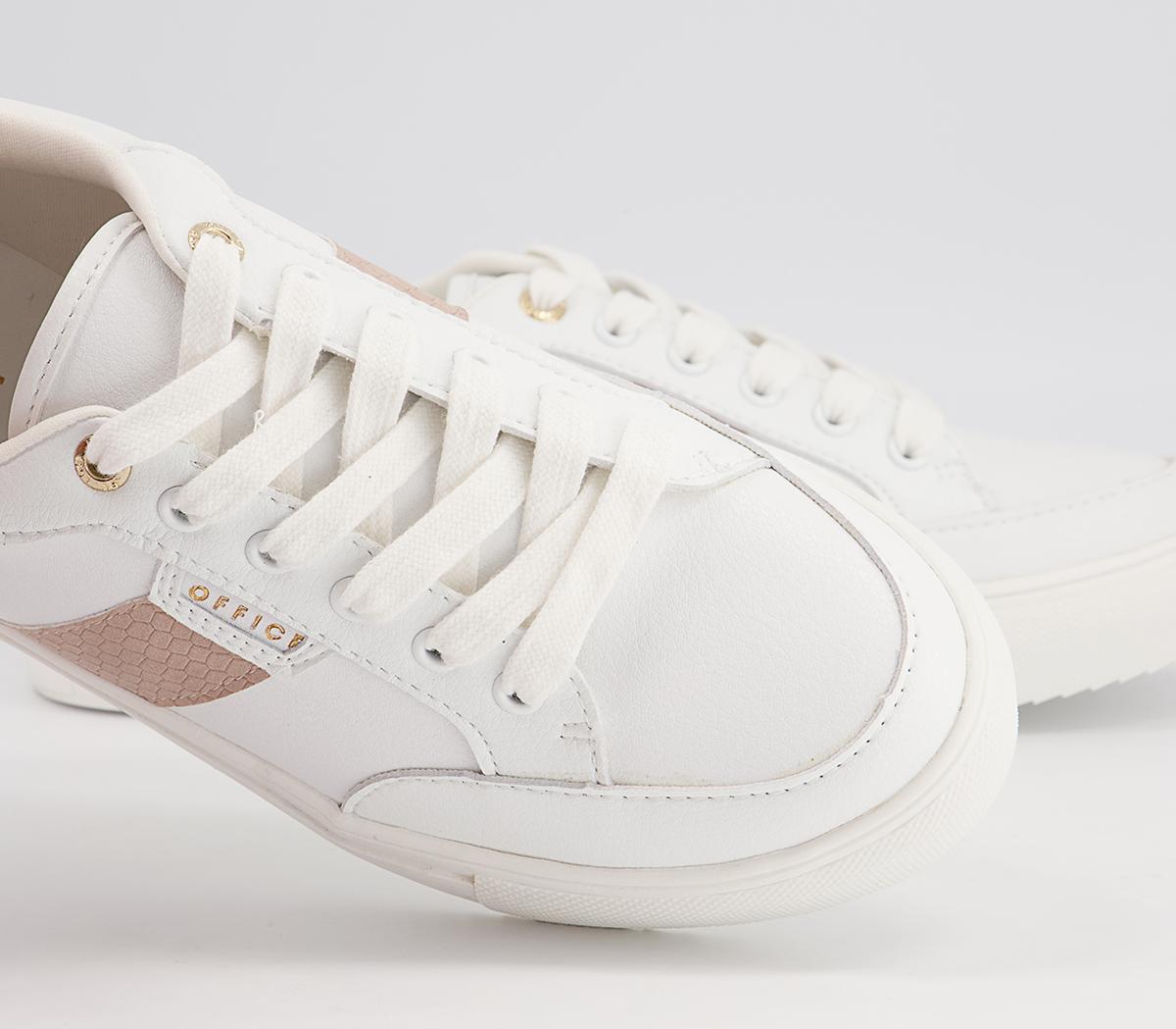 Office Fallen Lace Up Trainers Office Fallen Lace Up Trainers White Nude Black Mix