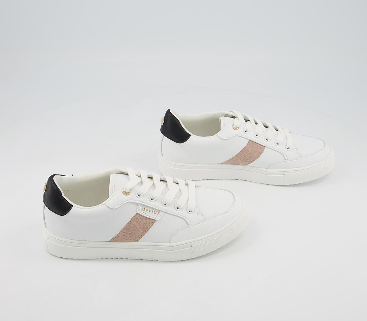Office Fallen Lace Up Trainers Office Fallen Lace Up Trainers White Nude Black Mix