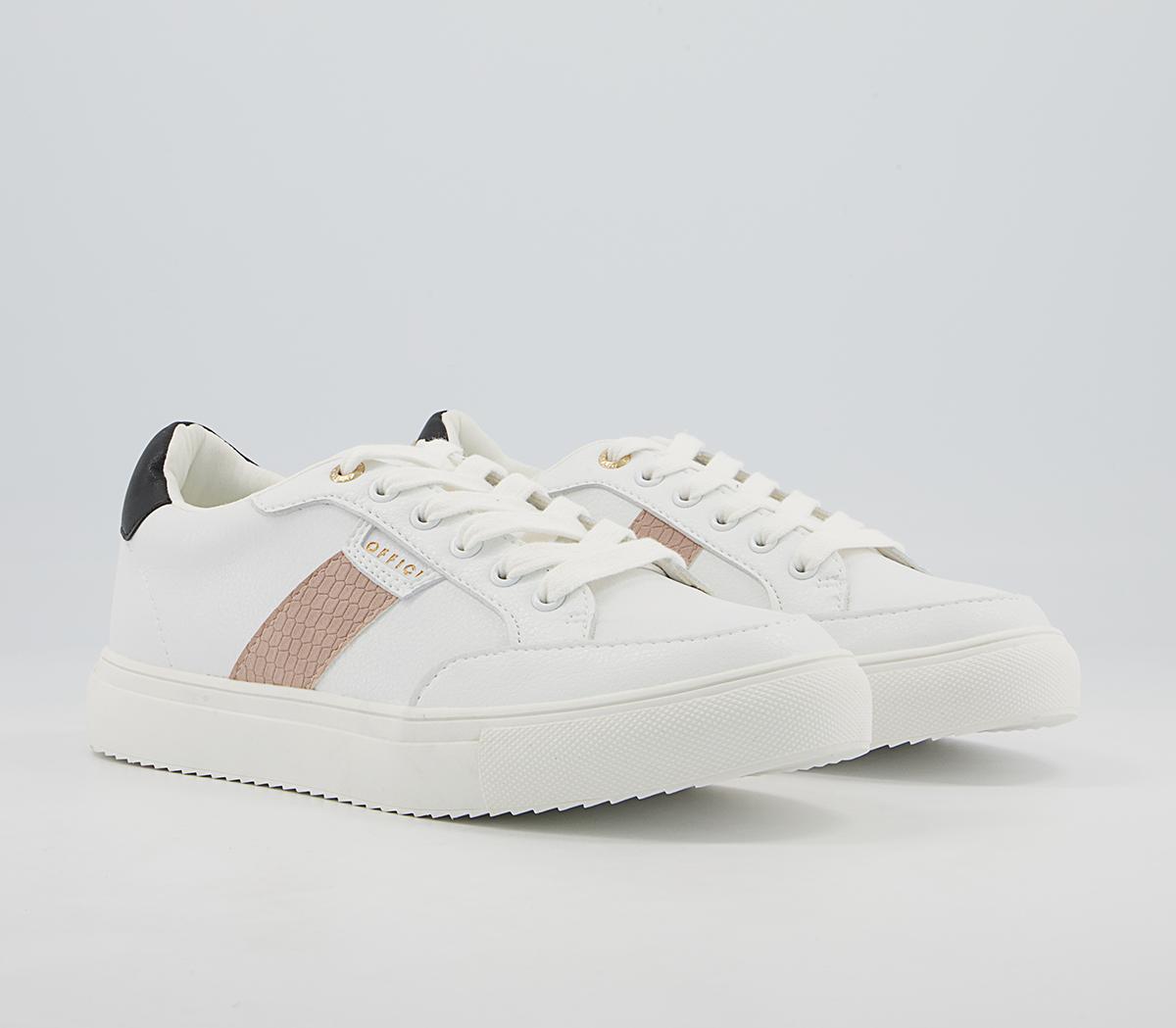 Office Fallen Lace Up Trainers Office Fallen Lace Up Trainers White Nude Black Mix