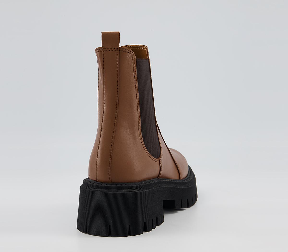 Office Attract Ribbed Sole Chelsea Boots Office Attract Ribbed Sole Chelsea Boots Tan Leather