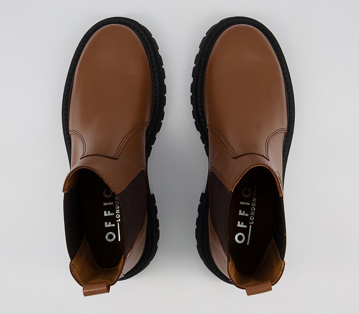 Office Attract Ribbed Sole Chelsea Boots Office Attract Ribbed Sole Chelsea Boots Tan Leather