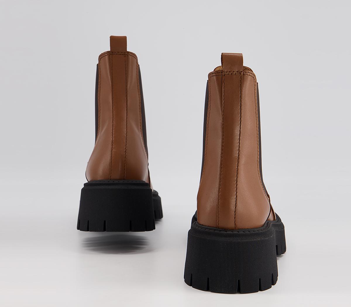 Office Attract Ribbed Sole Chelsea Boots Office Attract Ribbed Sole Chelsea Boots Tan Leather