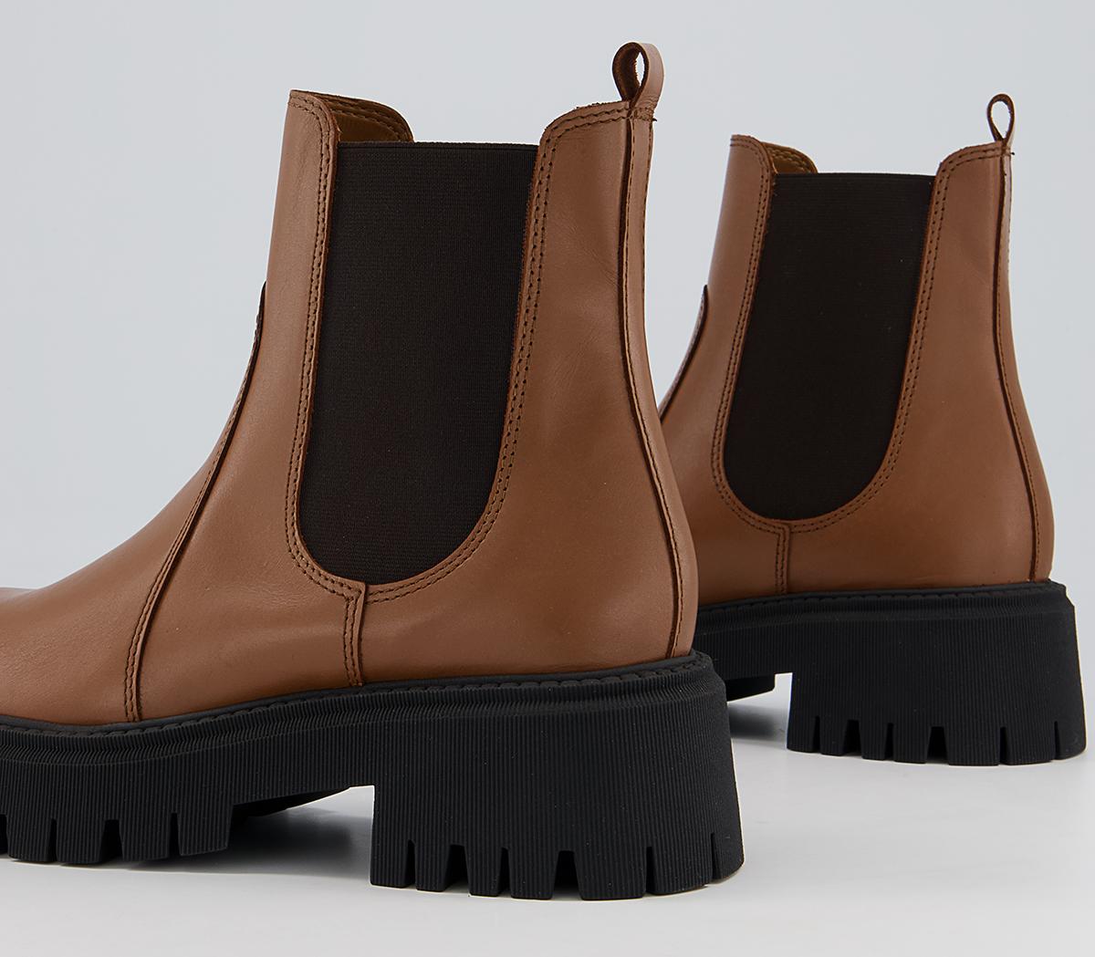 Office Attract Ribbed Sole Chelsea Boots Office Attract Ribbed Sole Chelsea Boots Tan Leather