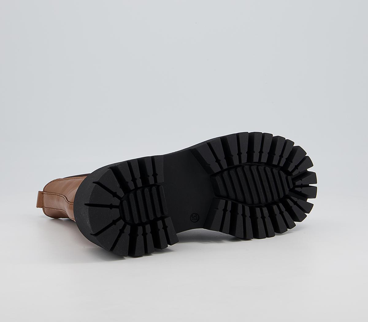 Office Attract Ribbed Sole Chelsea Boots Office Attract Ribbed Sole Chelsea Boots Tan Leather
