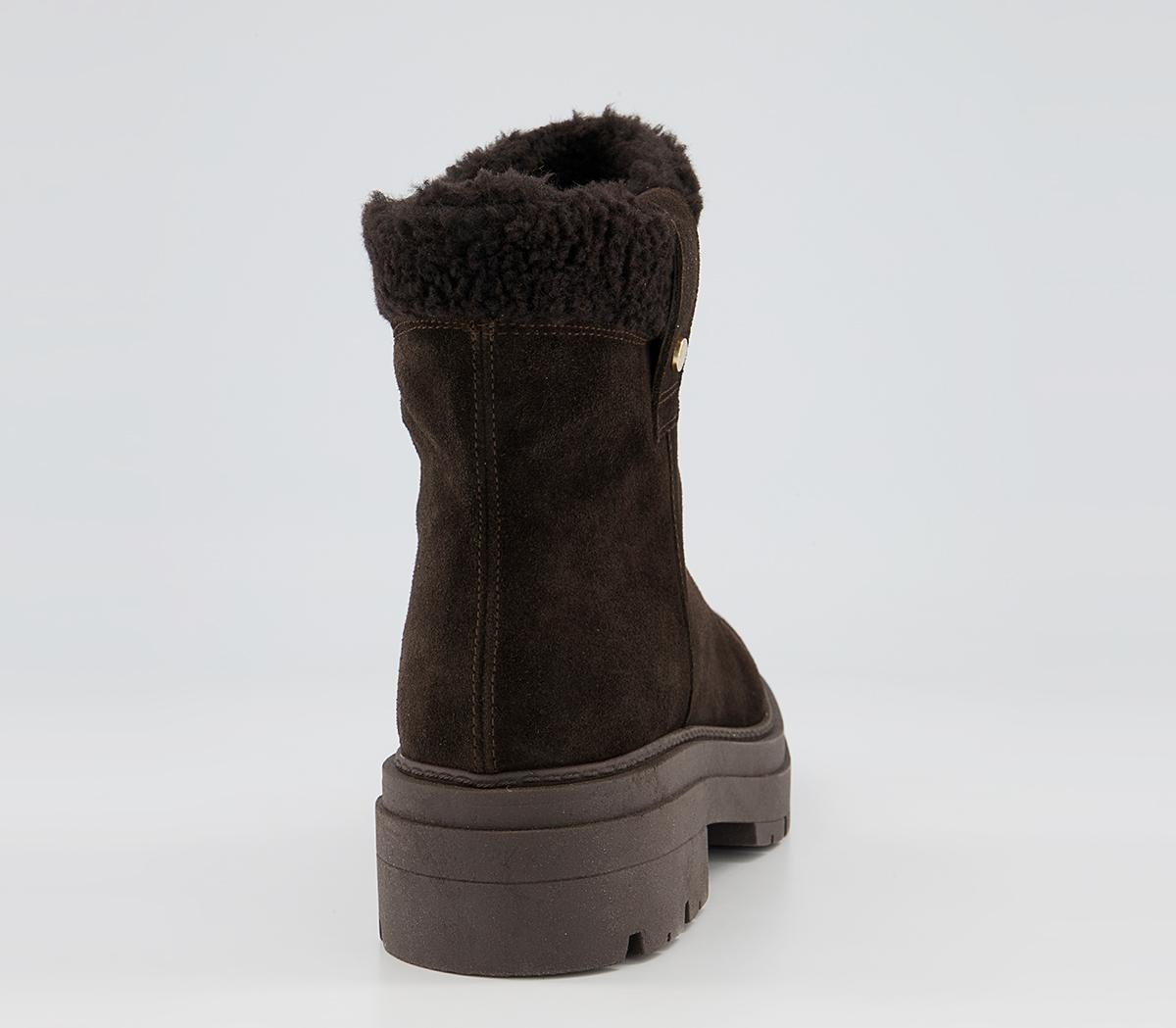 Office Assort Shearling Pull On Boots Office Assort Shearling Pull On Boots Chocolate Suede