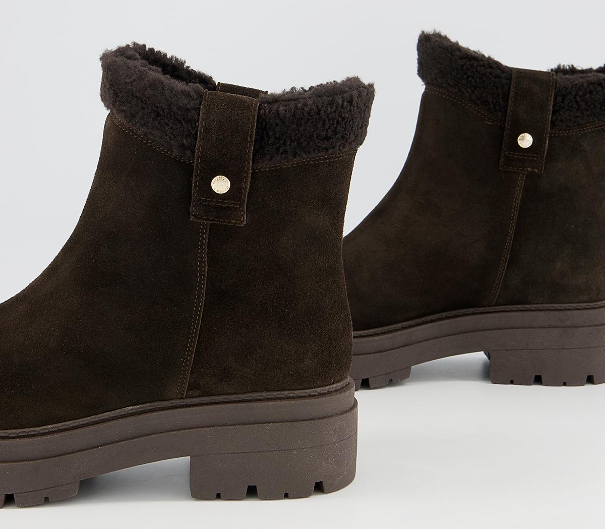 Office Assort Shearling Pull On Boots Office Assort Shearling Pull On Boots Chocolate Suede