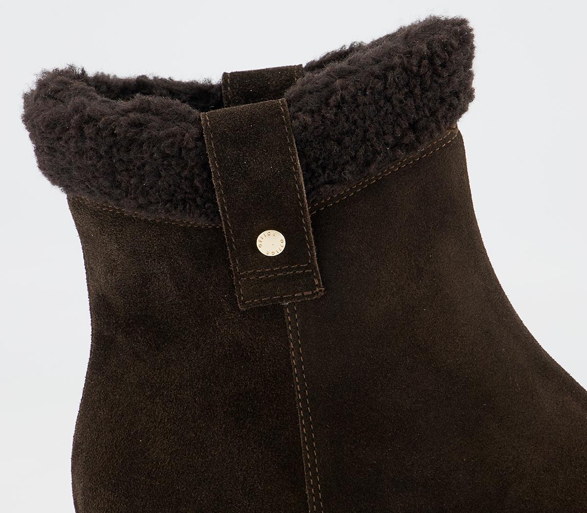 Office Assort Shearling Pull On Boots Office Assort Shearling Pull On Boots Chocolate Suede