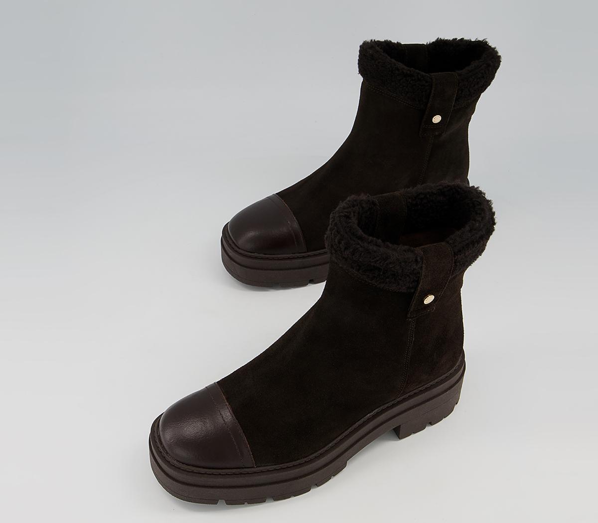 Office Assort Shearling Pull On Boots Office Assort Shearling Pull On Boots Chocolate Suede
