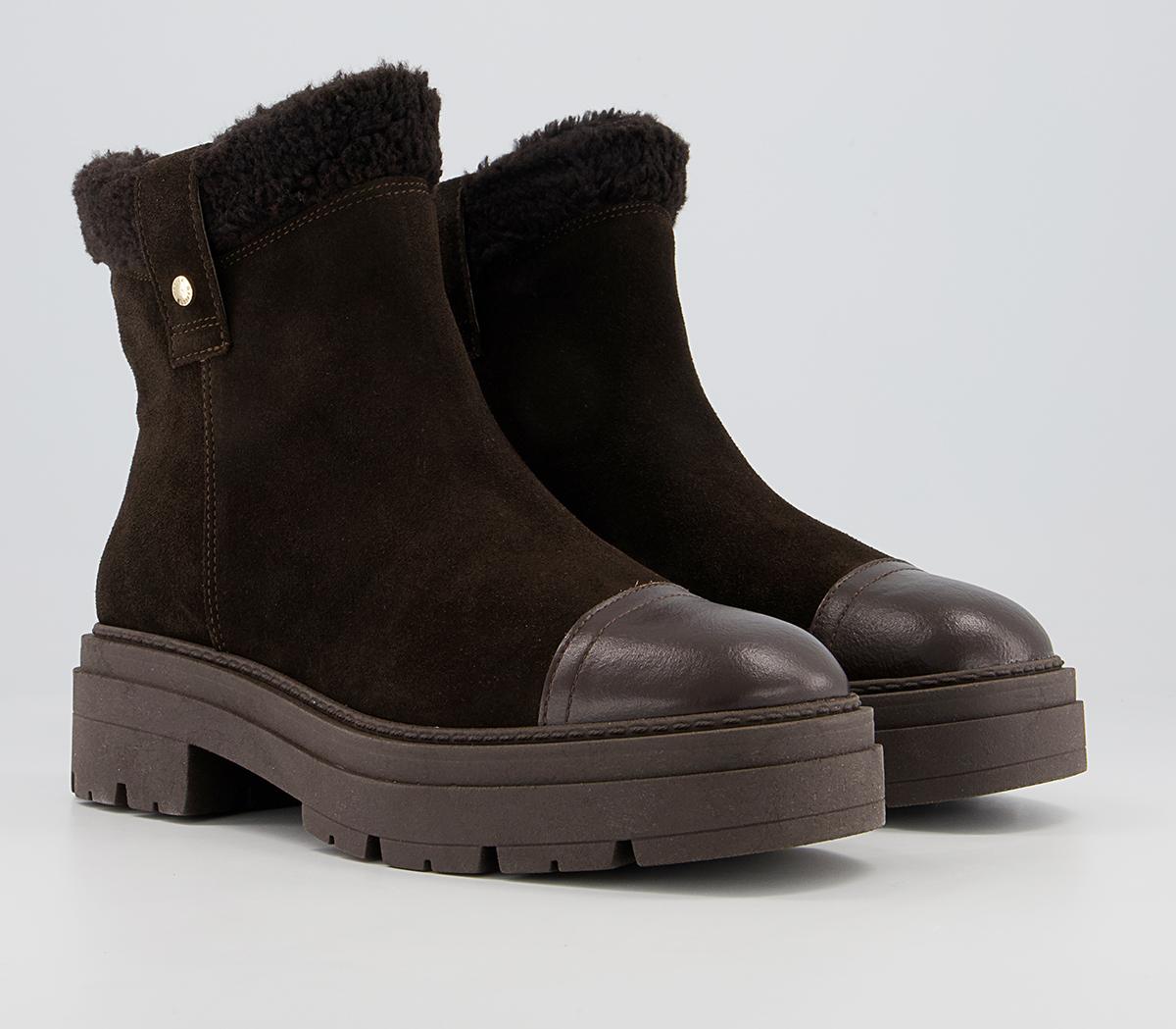 Office Assort Shearling Pull On Boots Office Assort Shearling Pull On Boots Chocolate Suede