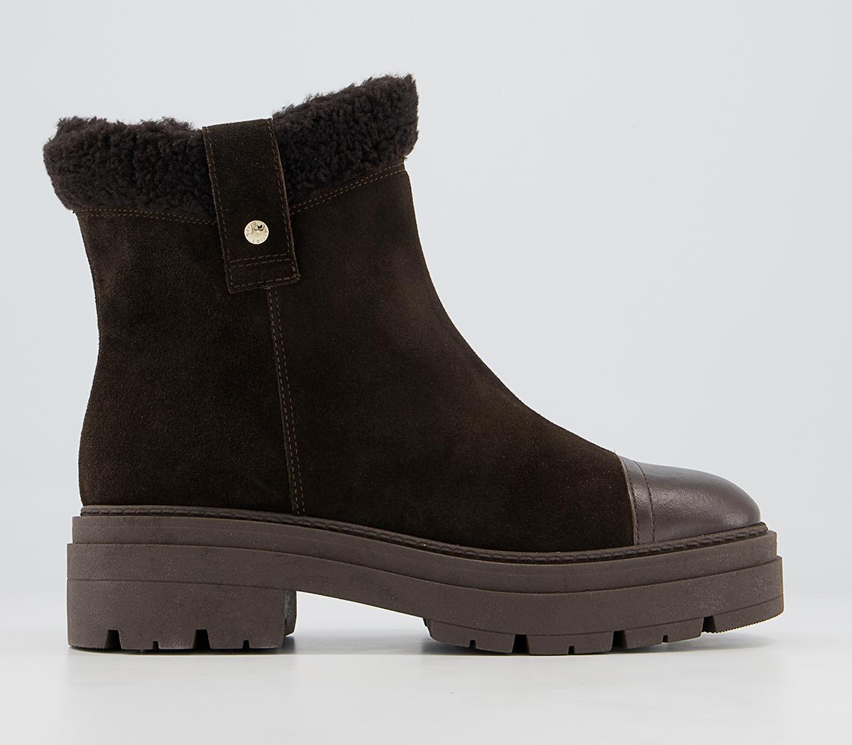 Office Assort Shearling Pull On Boots Office Assort Shearling Pull On Boots Chocolate Suede