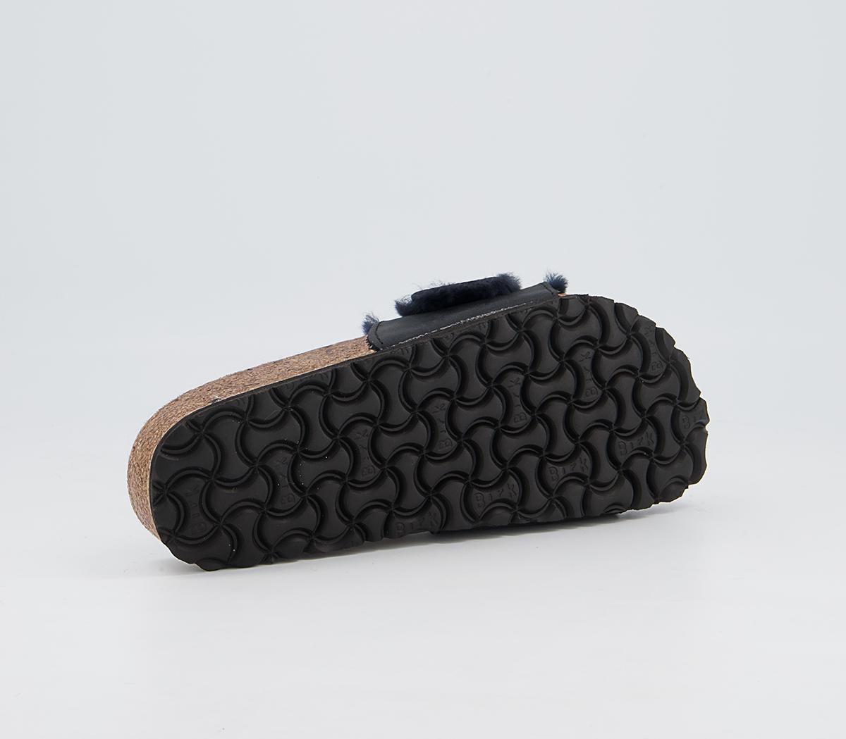 BIRKENSTOCK Madrid Big Buckle Shearling Sandals BIRKENSTOCK Madrid Big Buckle Shearling Sandals Black
