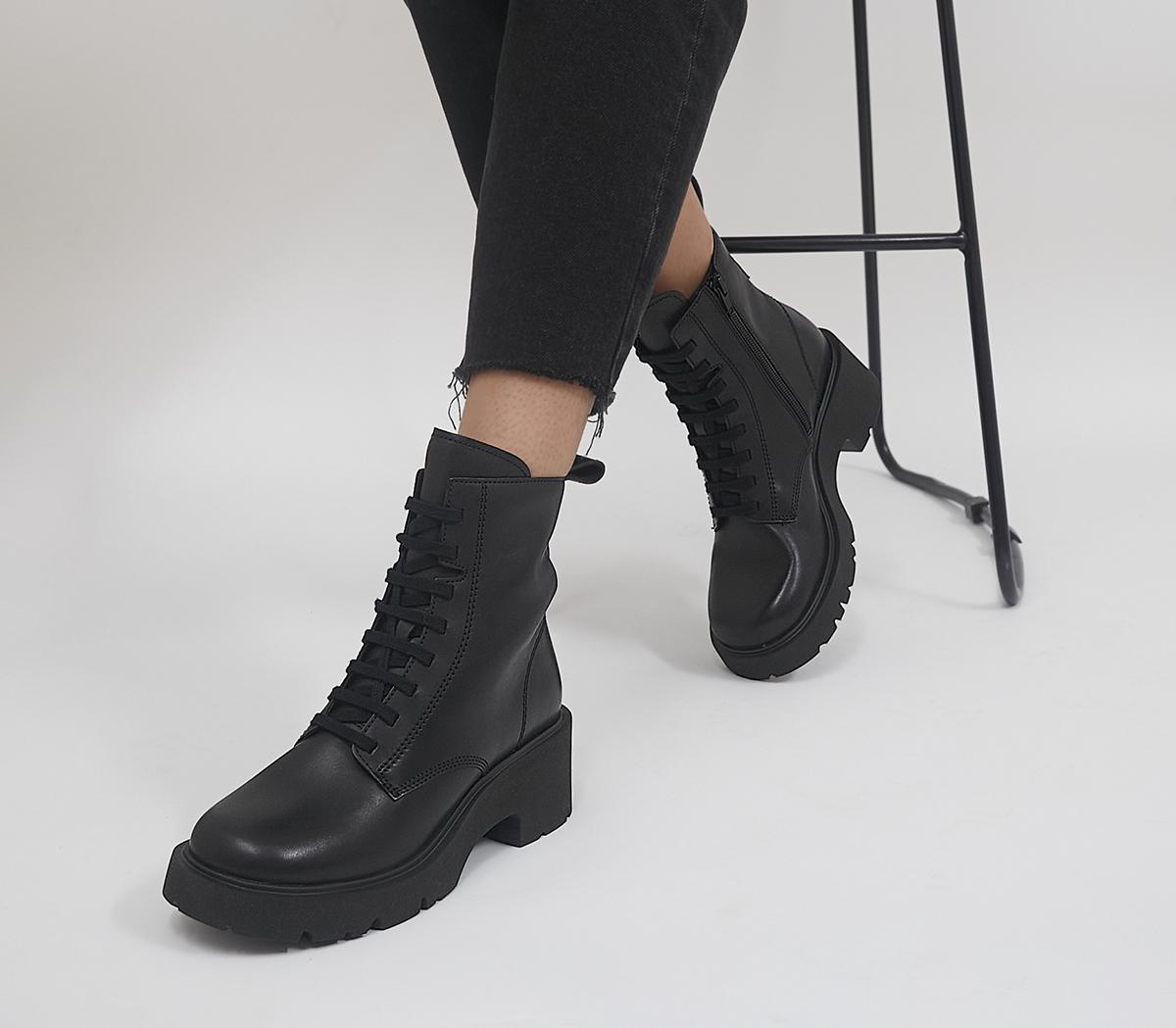 Camper Milah Lace Up Boots Black - Women's Ankle Boots