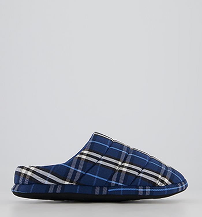 Office Chester Check Fabric Mule Slippers Multi