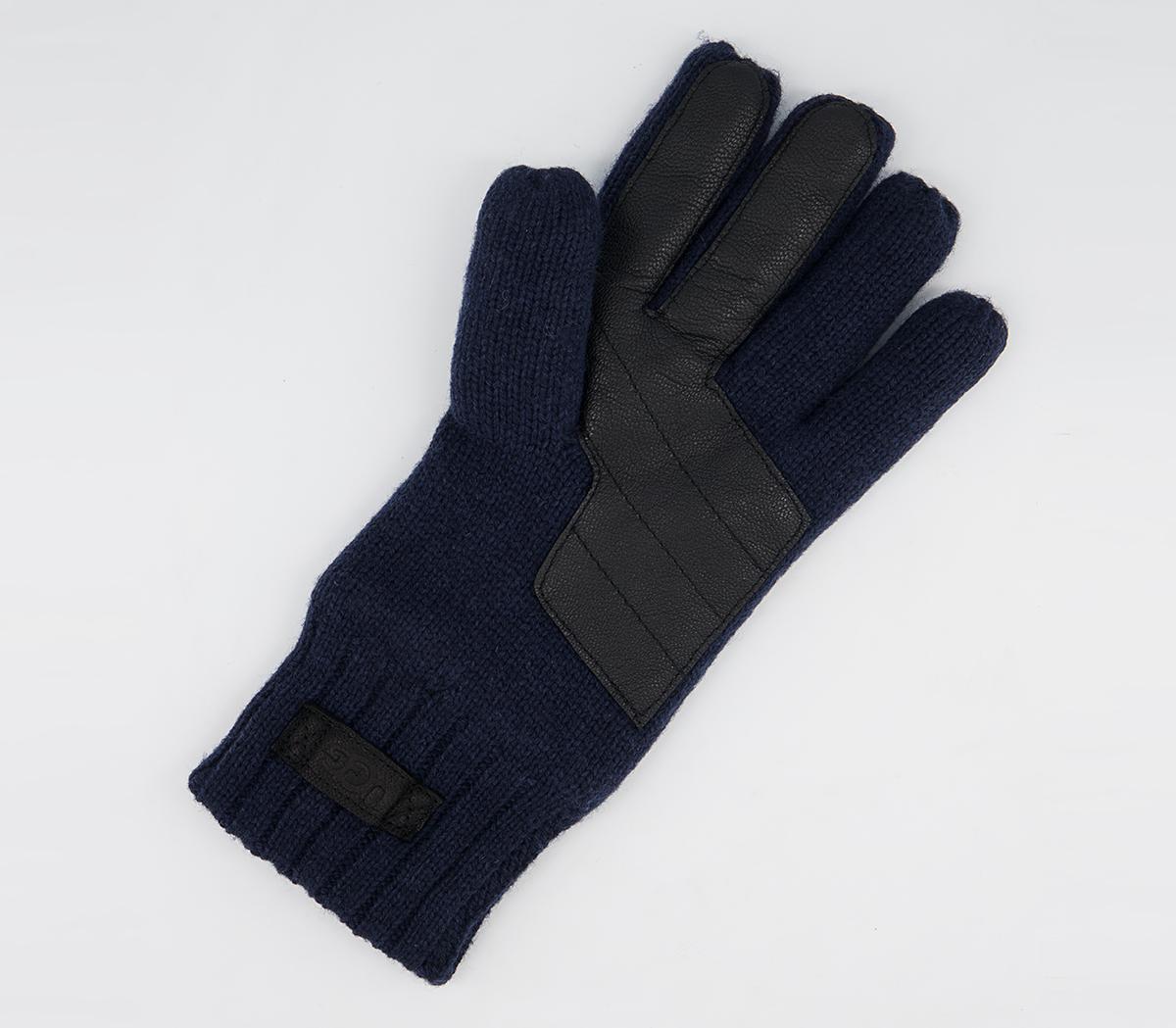 UGG Knitted Gloves With Palm Patch UGG Knitted Gloves With Palm Patch Navy