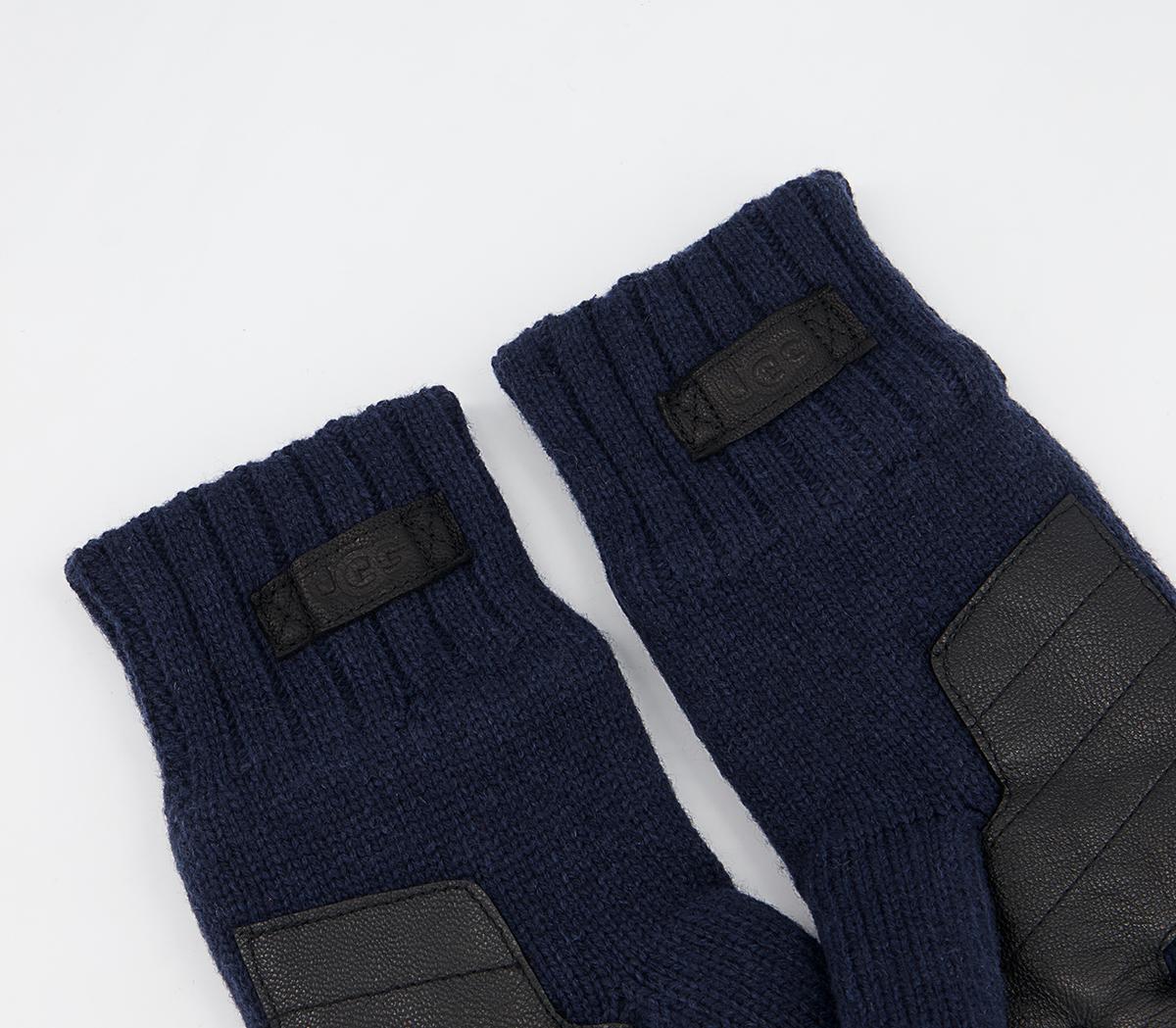 UGG Knitted Gloves With Palm Patch UGG Knitted Gloves With Palm Patch Navy
