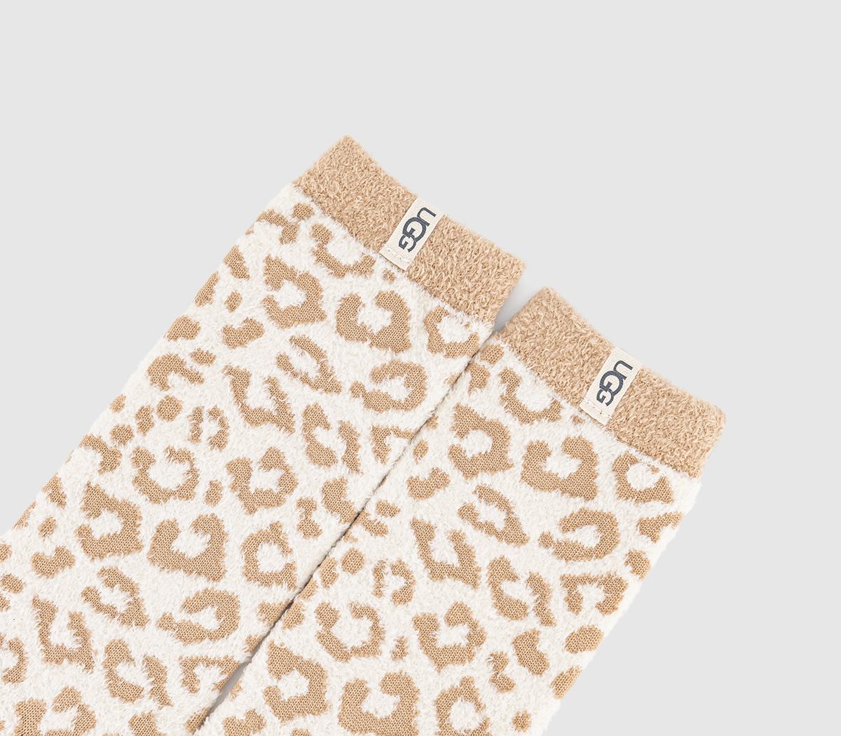 UGG Leslie Graphic Crew Socks UGG Leslie Graphic Crew Socks Natural Leopard