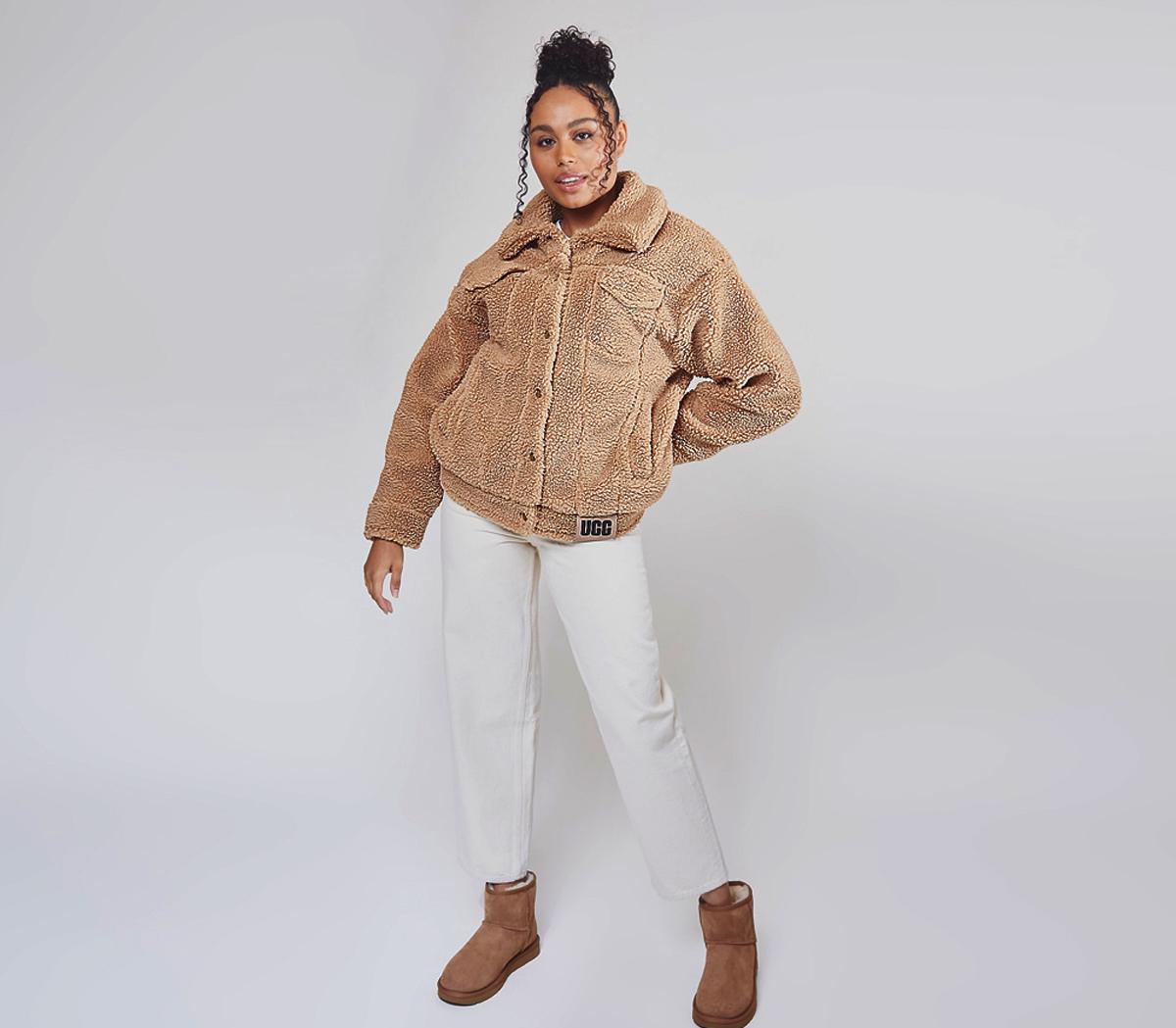 UGG Frankie Sherpa Trucker Jacket Camel - Women's Clothing