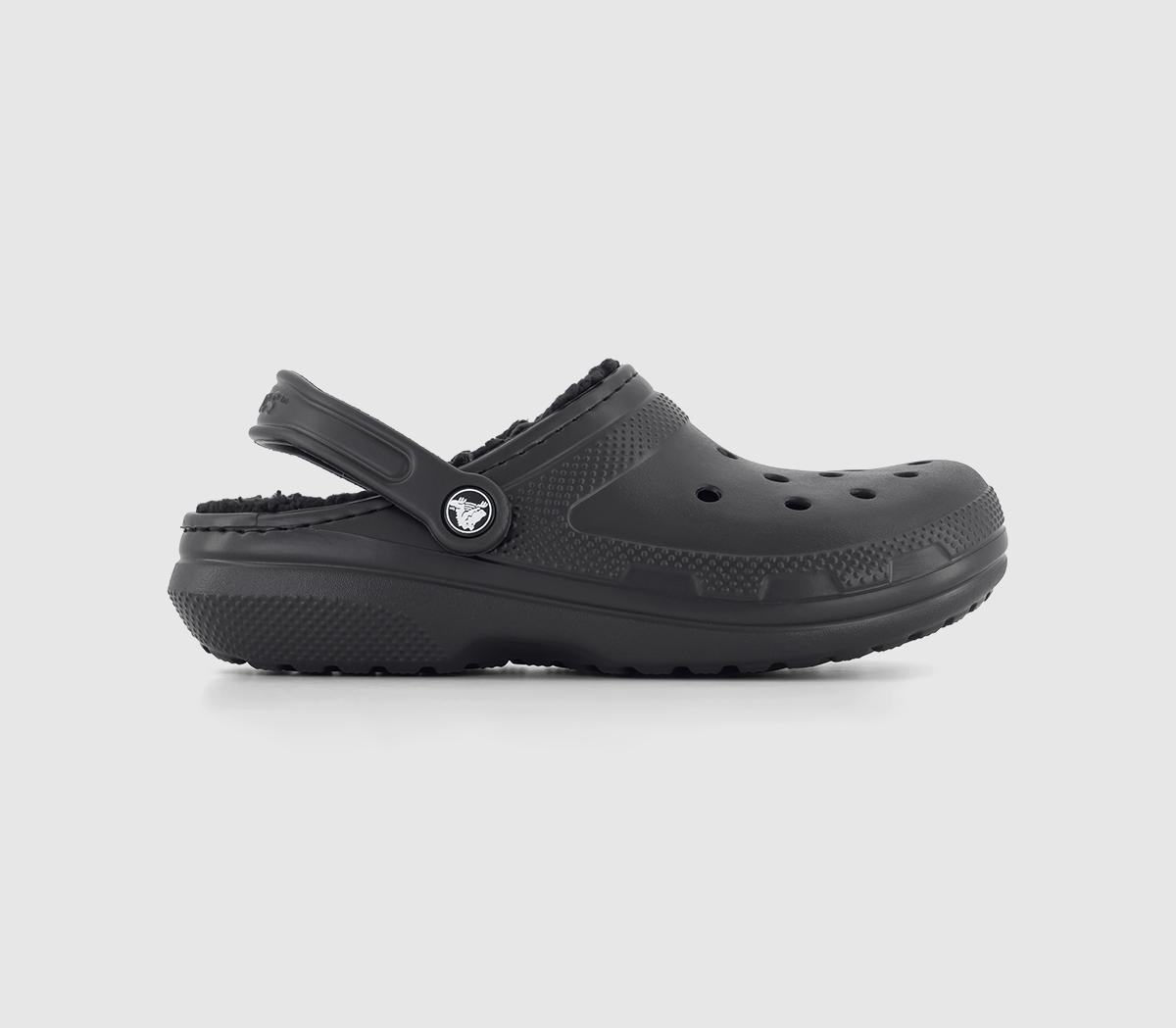 Crocs Classic Lined Clogs Black - Flat Shoes for Women