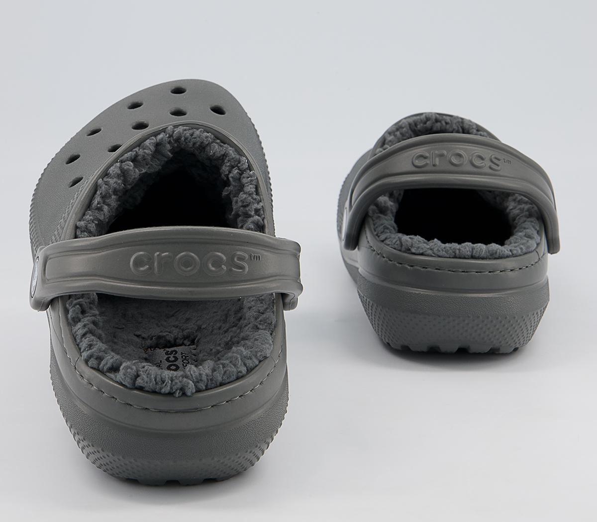 Grey Classic Lined Crocs Men Grey Mens Crocs Classic Lined Clog