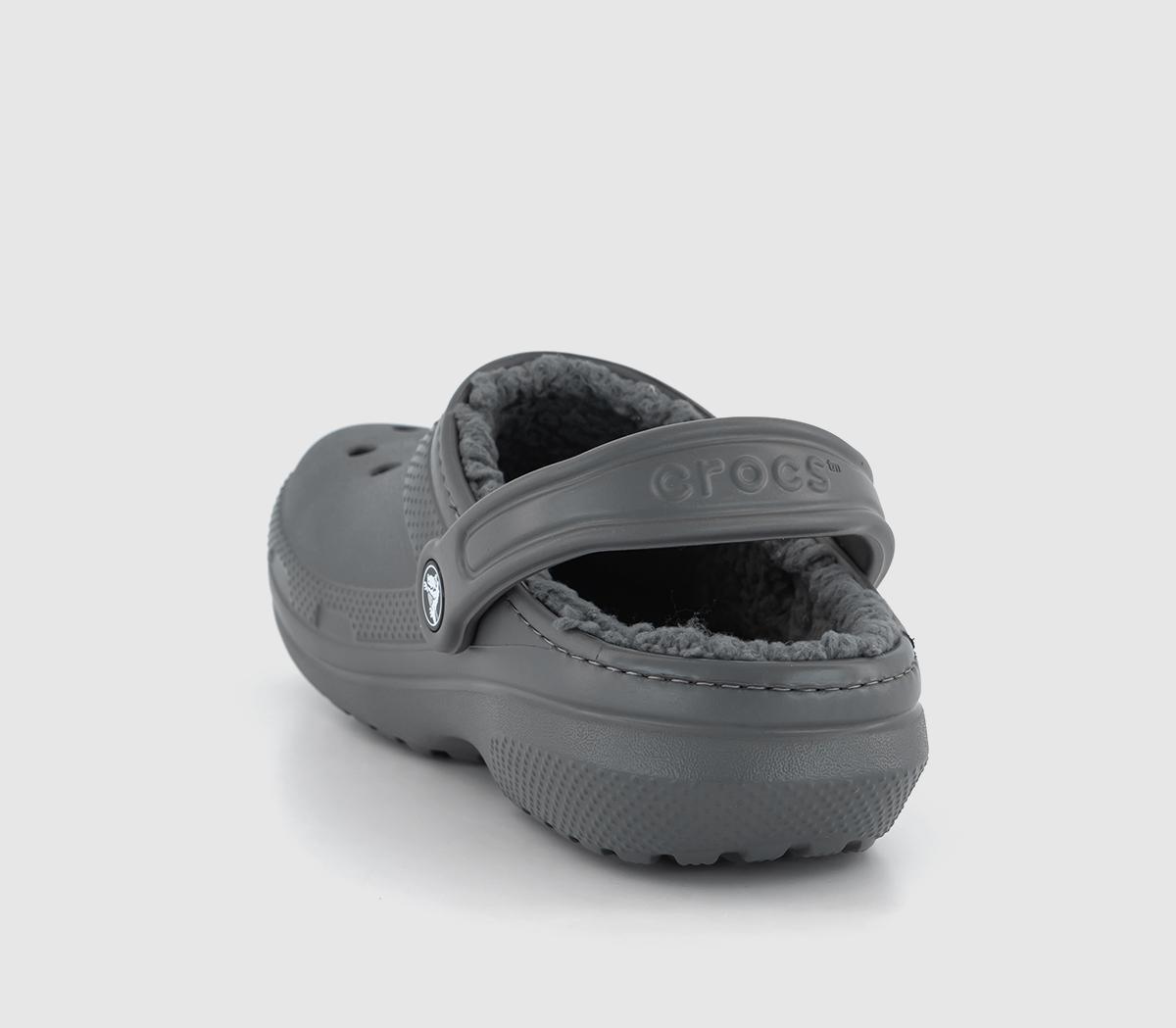 Crocs Classic Lined Clogs Slate Grey Smoke Flat Shoes For Women 7348