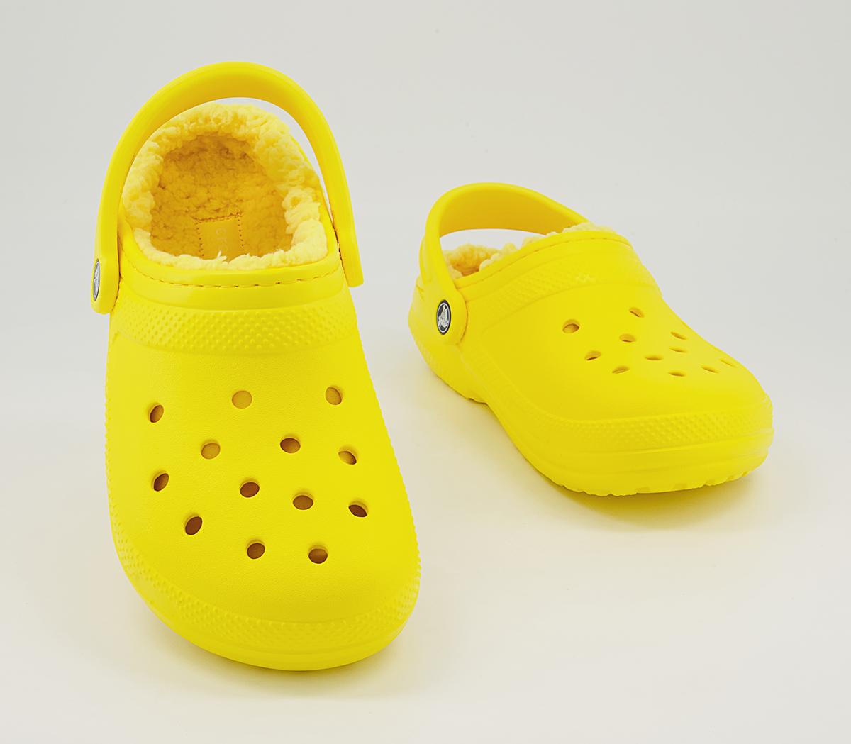 Crocs Classic Lined Clogs Crocs Classic Lined Clogs Lemon