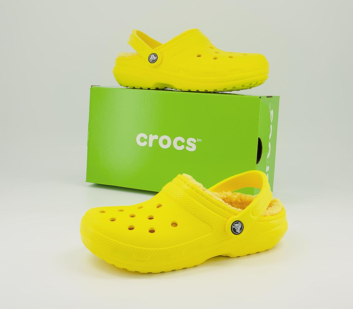 Crocs Classic Lined Clogs Crocs Classic Lined Clogs Lemon