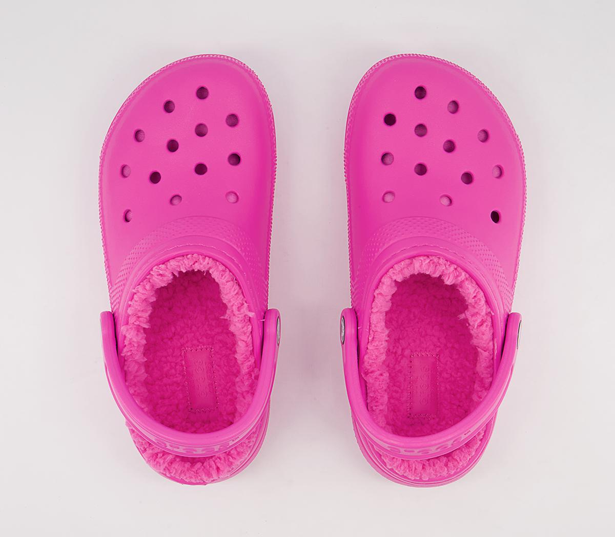 Crocs Classic Lined Clogs Crocs Classic Lined Clogs Electric Pink