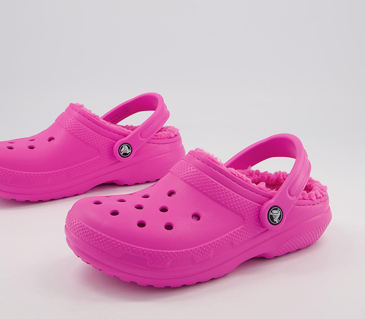 Crocs Classic Lined Clogs Crocs Classic Lined Clogs Electric Pink