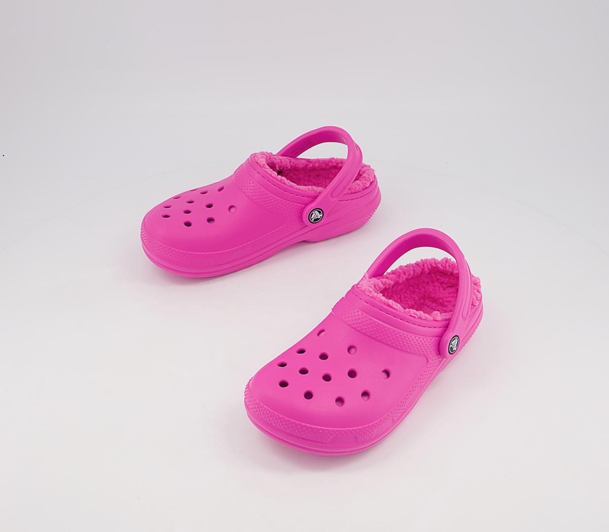 Crocs Classic Lined Clogs Crocs Classic Lined Clogs Electric Pink