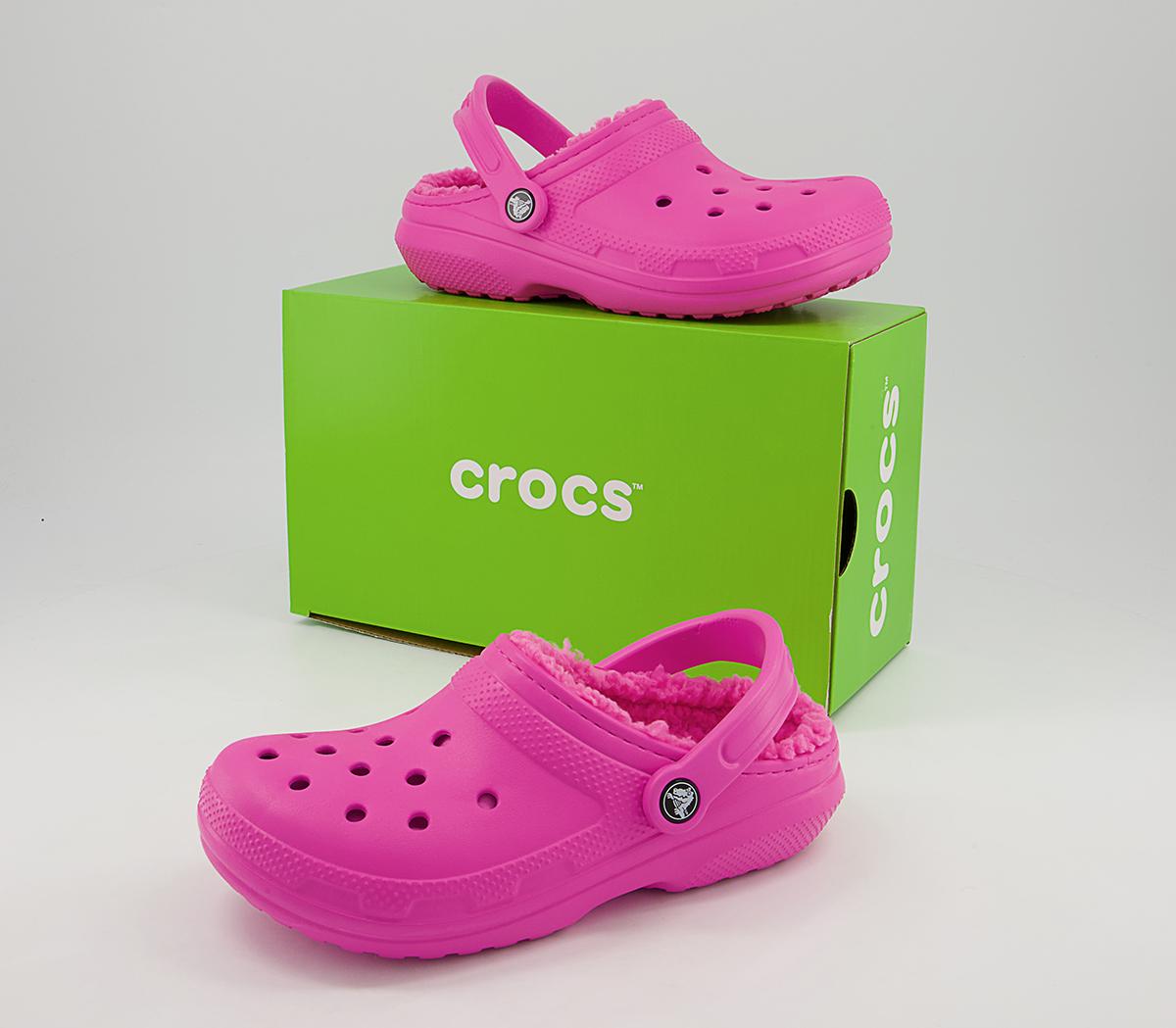 Crocs Classic Lined Clogs Crocs Classic Lined Clogs Electric Pink